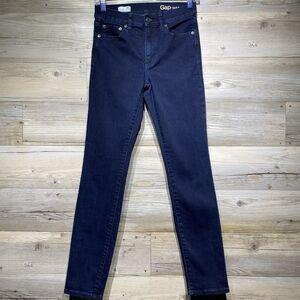 Gap 1969 Jeans Slim Straight Size 26S W26 L30 Dark Blue Denim Mid-Rise Stretch